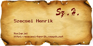 Szecsei Henrik névjegykártya